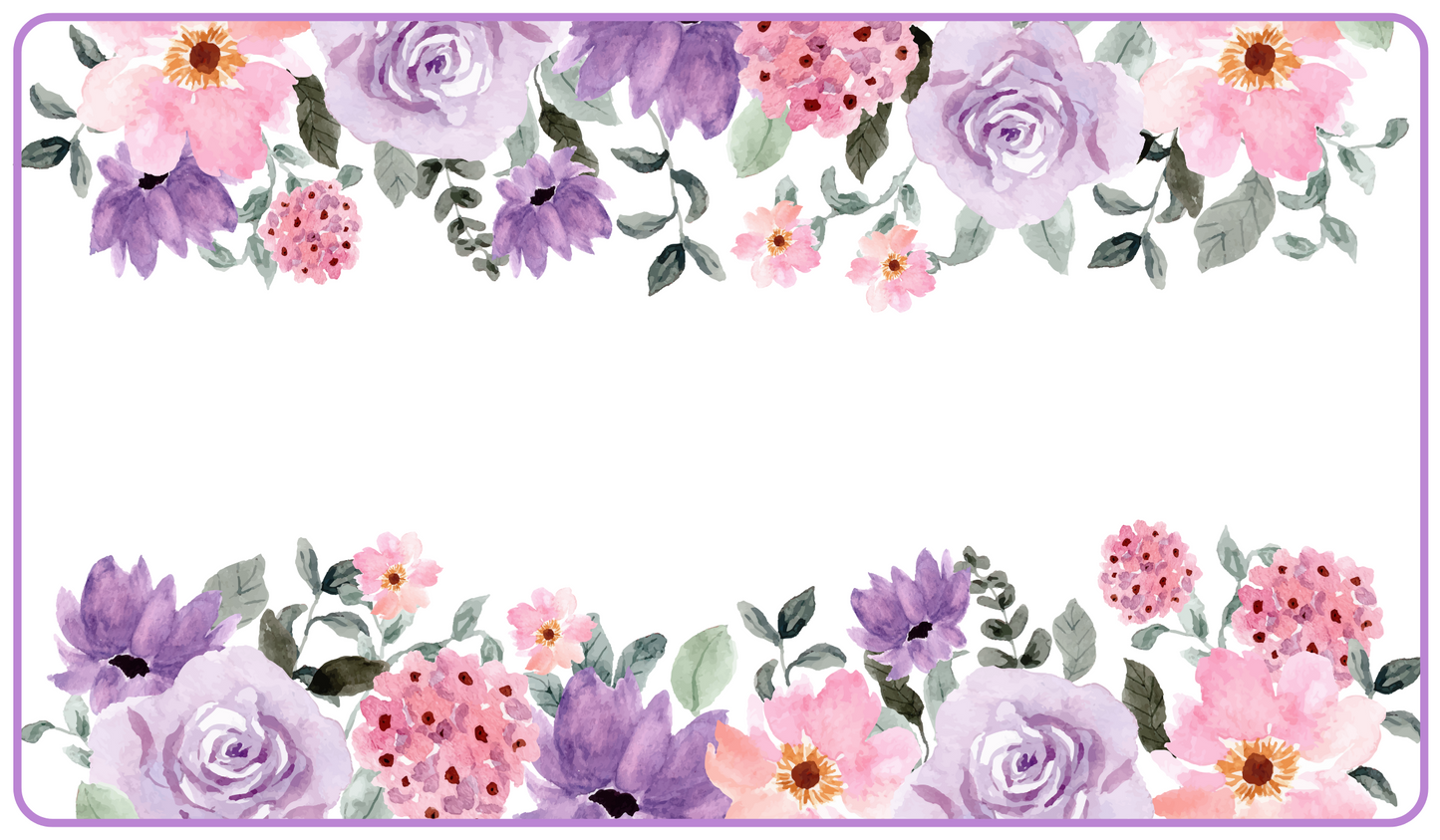 Sewing Machine Mat Border floral purple