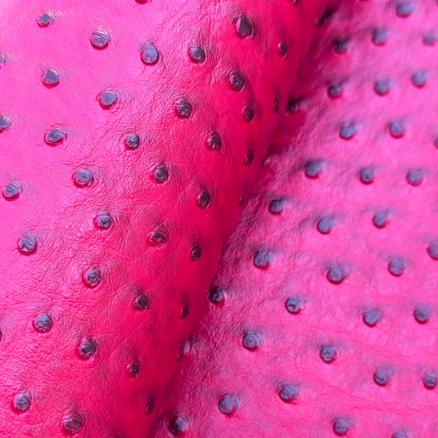 Ostrich textured vinyl / faux leather red