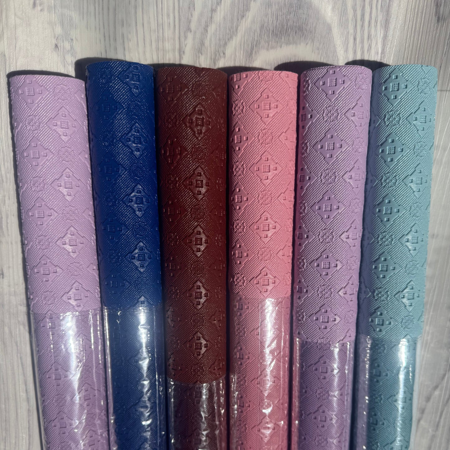 Embossed pastels Faux Leather various colours