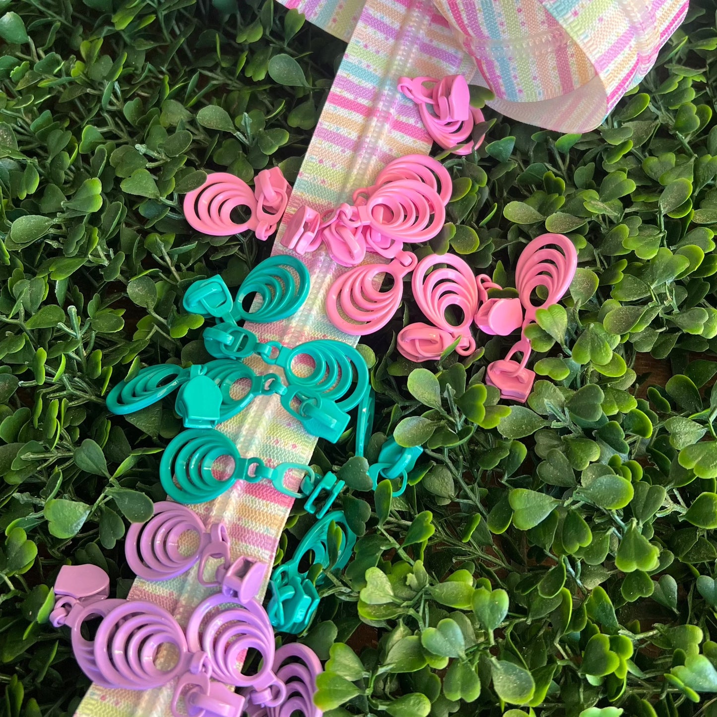 #5 zipper tape Pastel stripe & spots