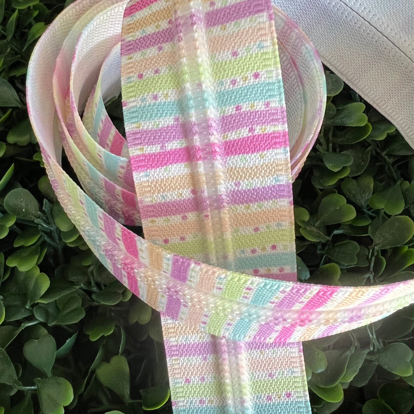 #5 zipper tape Pastel stripe & spots
