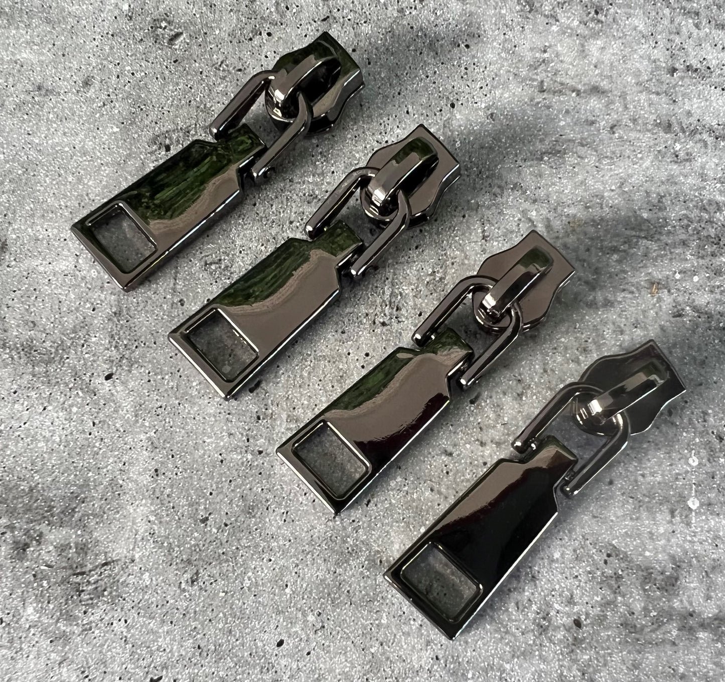 Bag making wedge zipper pulls #5 Gunmetal
