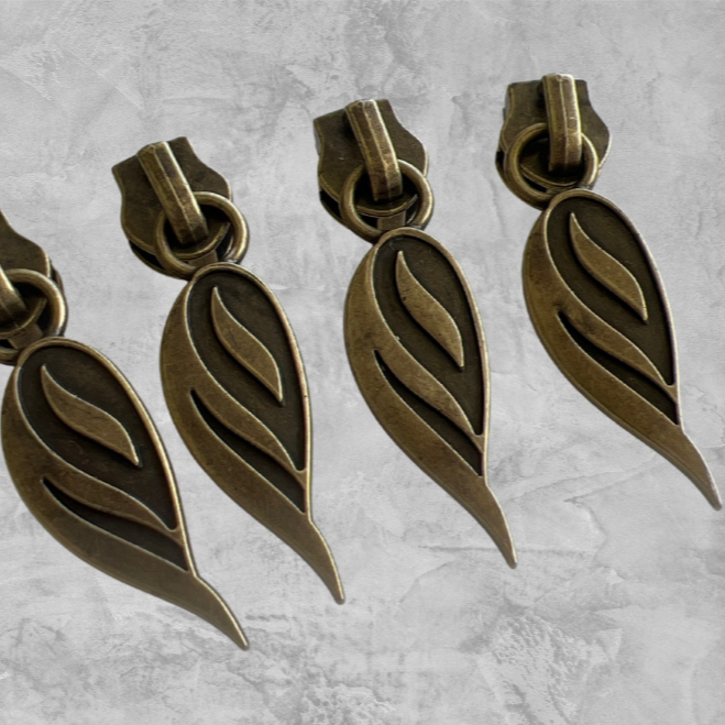 Cocoon #5 Zipper pulls in bronze