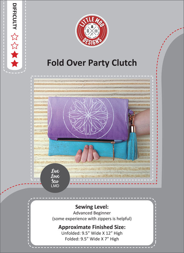 Little Moo Designs Fold Over Party Clutch printed patterns