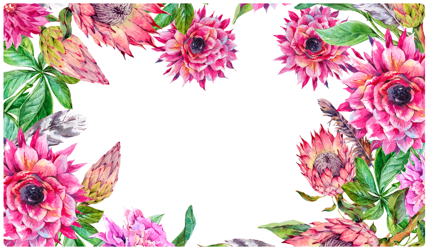 Sewing Machine Mat Protea's in pink