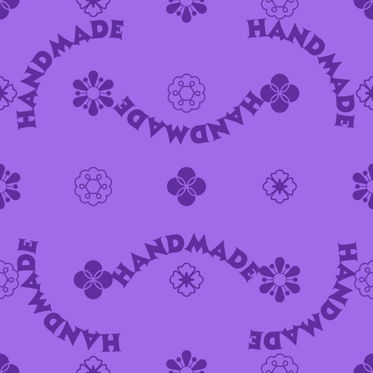 Handmade Print Twill lining Purple 150cm wide x 1 metre pre cuts