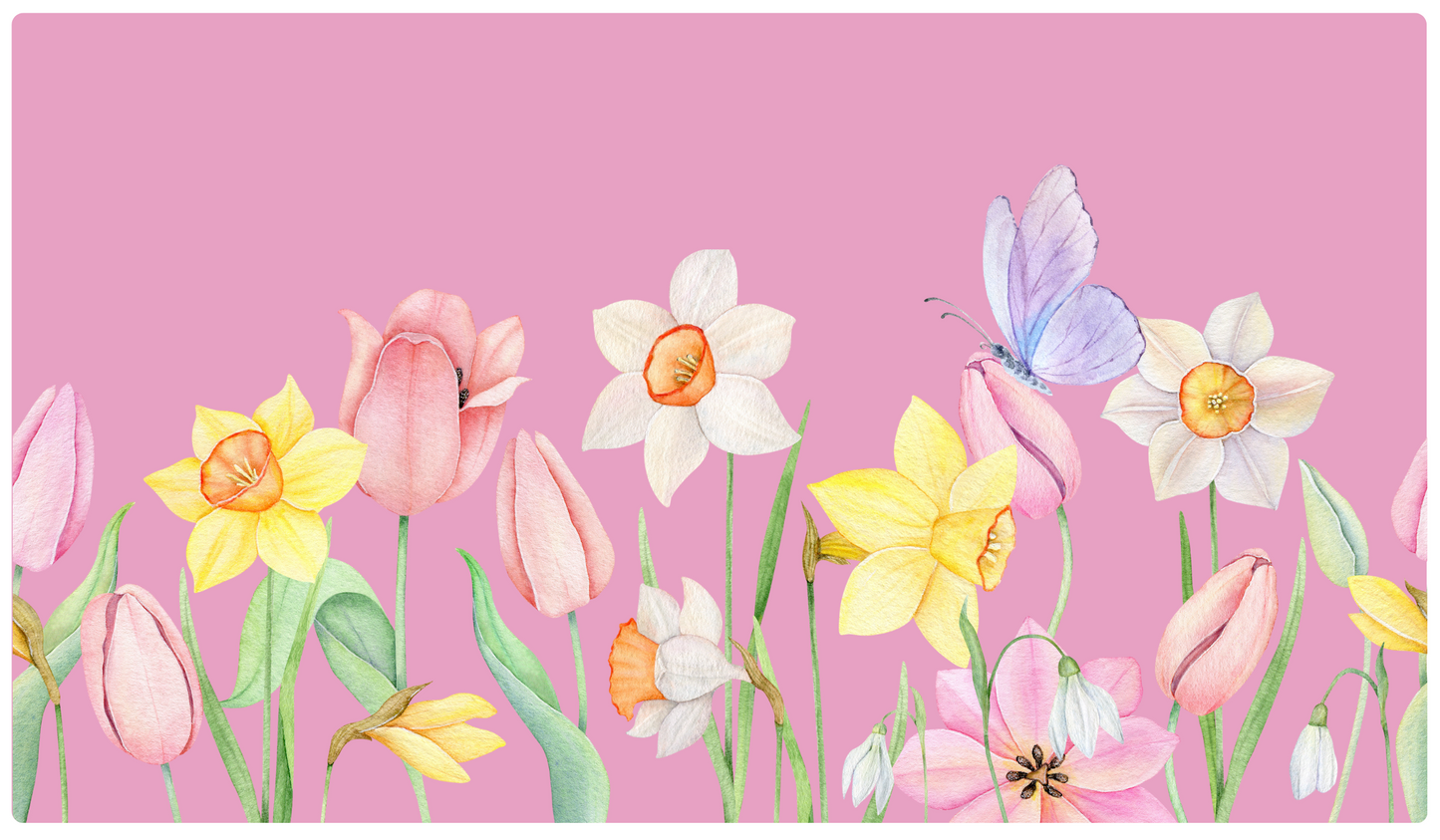 Sewing Machine Mat Star flowers and butterfly