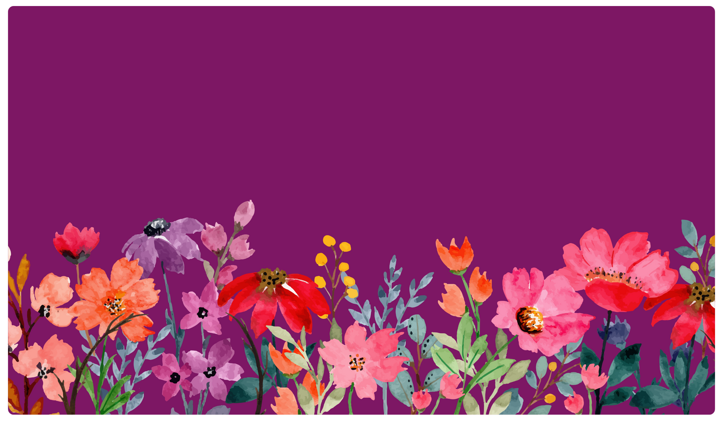 Sewing Machine Mat Water colour florals plum