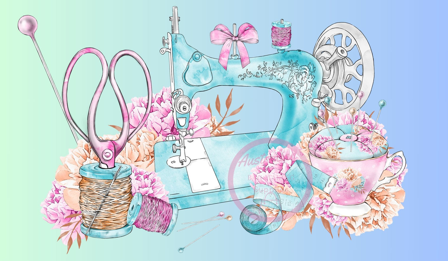 Sewing Machine Mat Spring machine pastels