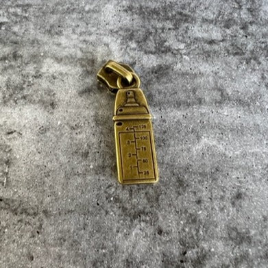 #5 zipper pulls Baby bottle Bronze