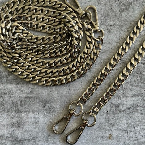 Chain Straps 126cm long for crossbody bags Silver and Rainbow