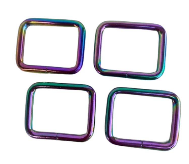 Bag Making rectangle rings 25mm Rainbow