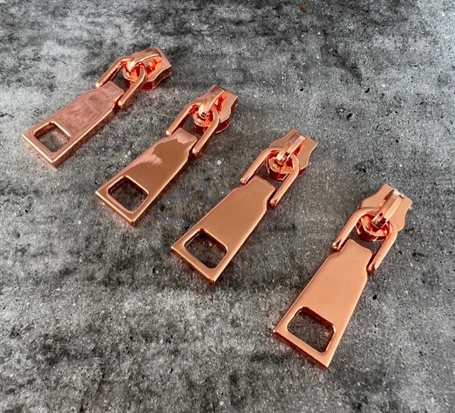 Bag Making wedge zipper pulls #5 Rose Gold