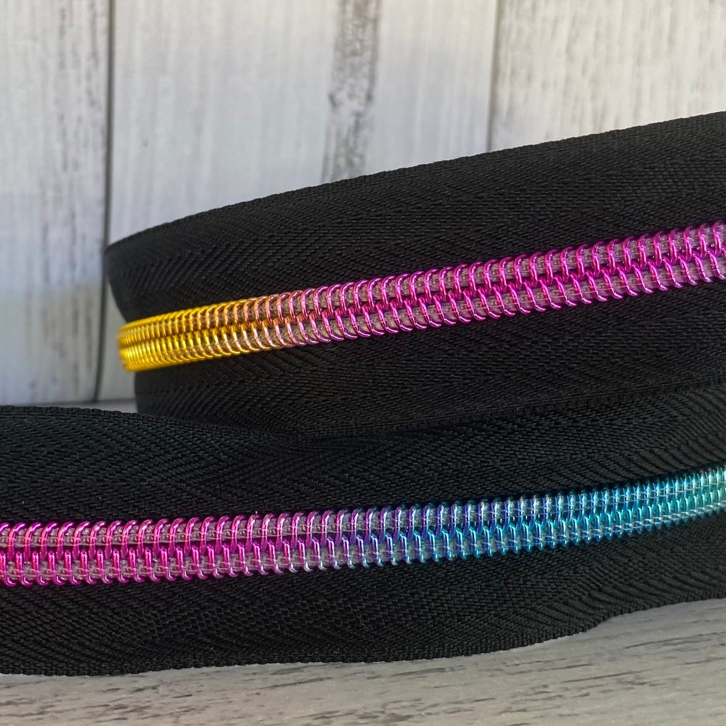 #5 Black zipper rainbow teeth 5m value pack available