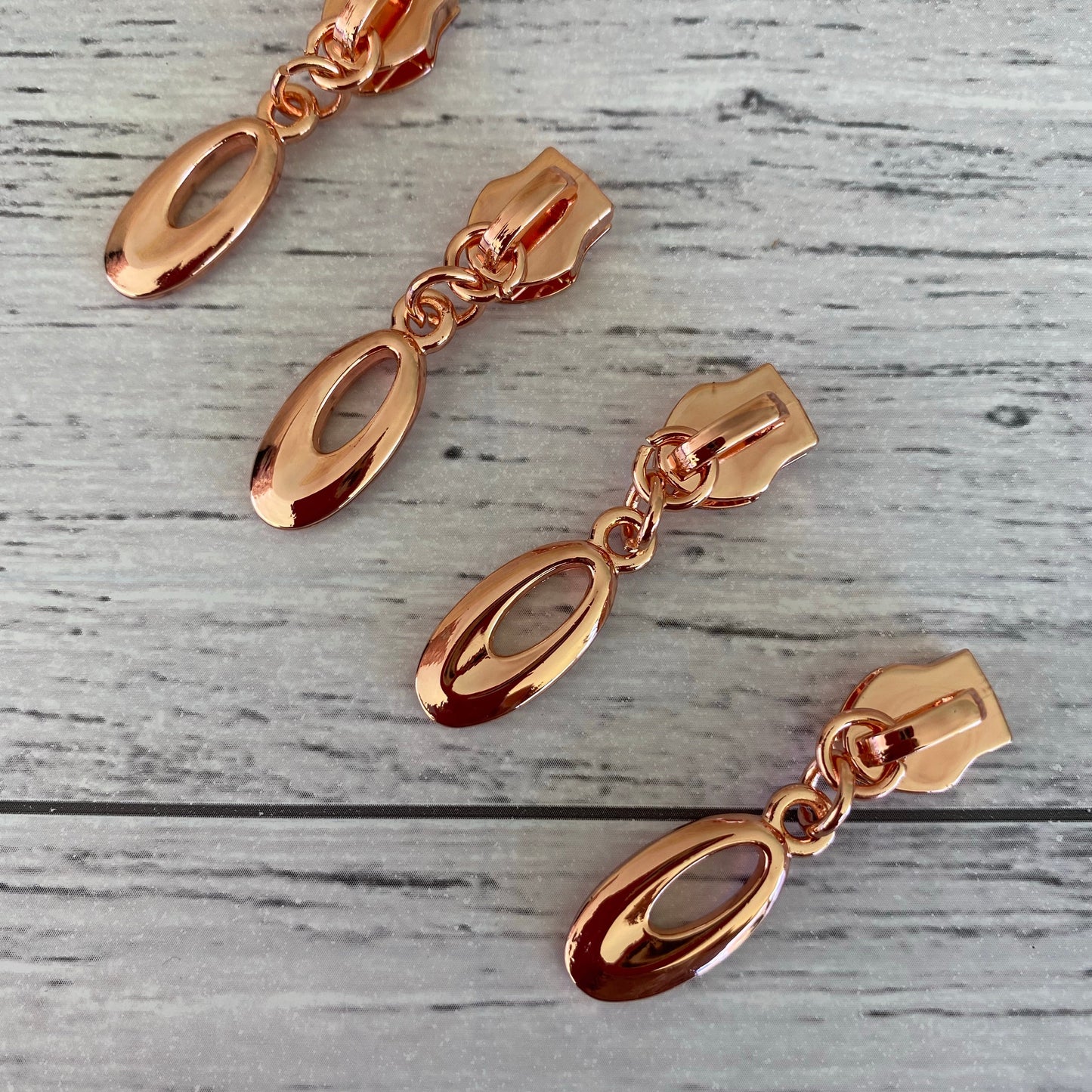 Bag making Tear drop zipper pulls #5 Rose Gold