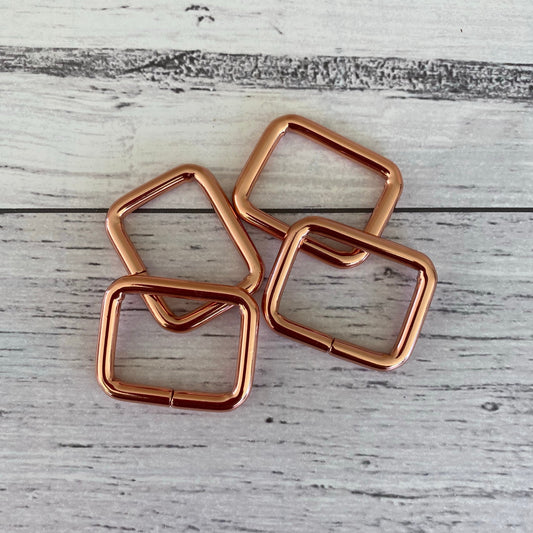 Bag Making rectangle rings 25mm Rose Gold