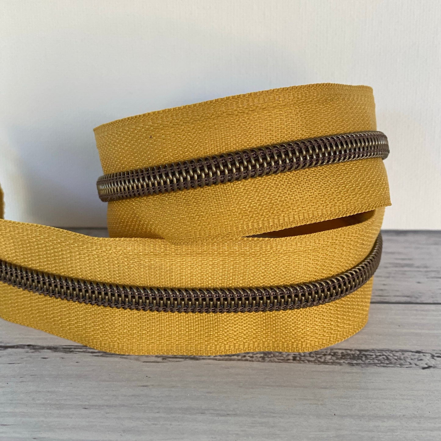 #5 Zipper tape Mustard with bronze teeth 3m value pack available