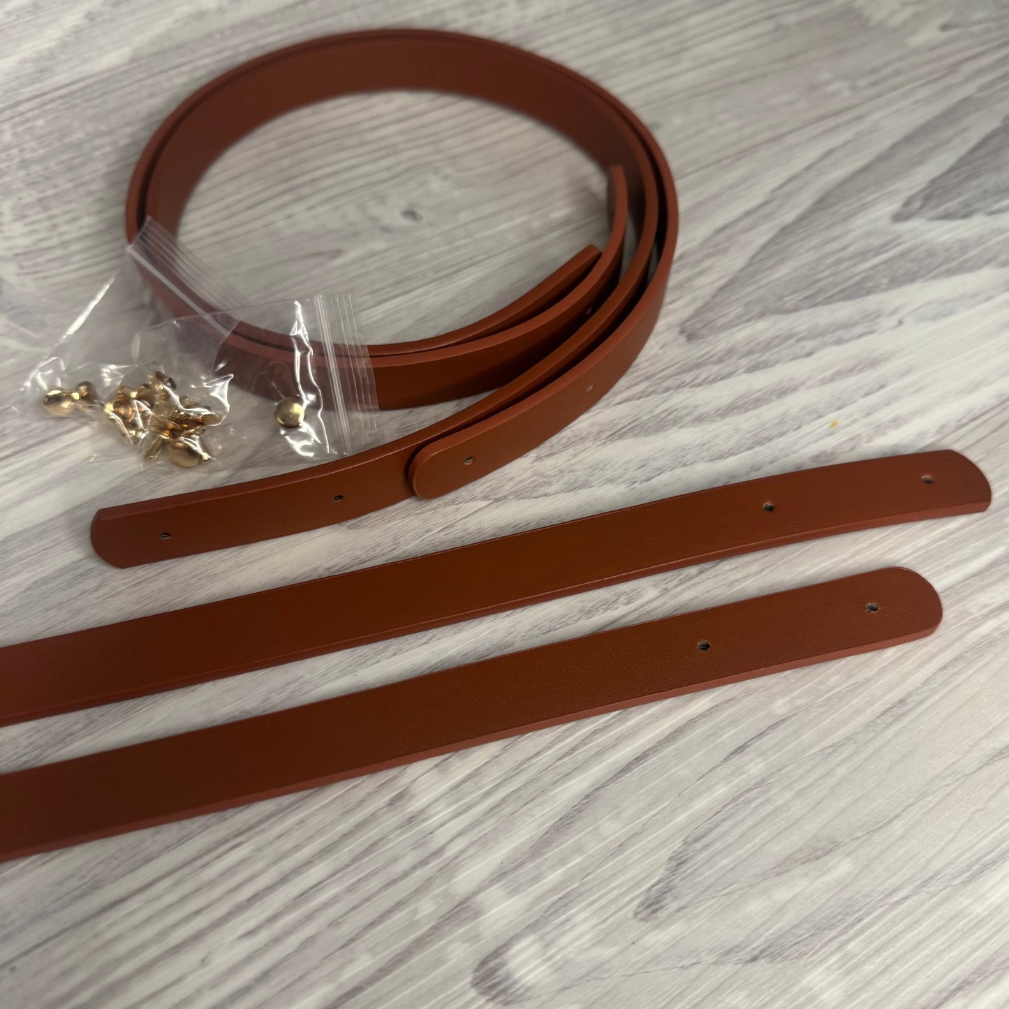 Premium Faux leather bag handles rivet in