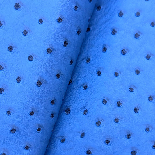 Ostrich textured vinyl / faux leather blue