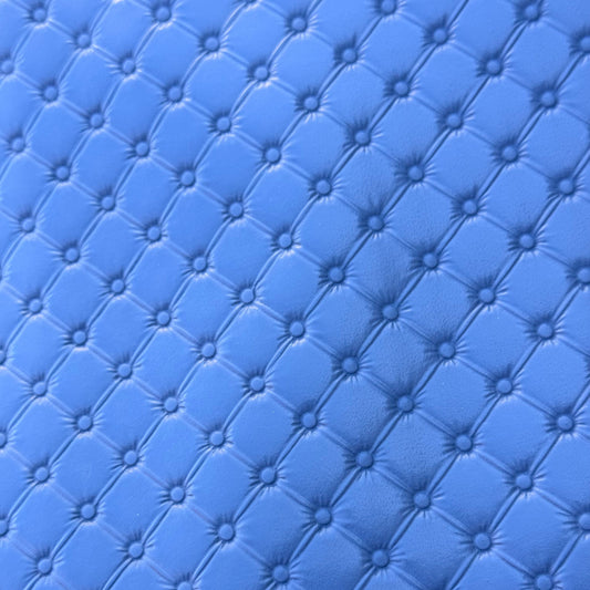 Quilted texture vinyl/faux leather blue