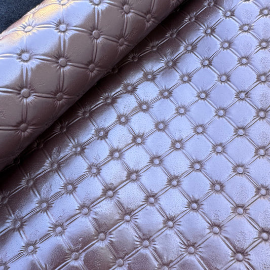 Quilted texture vinyl/faux leather Brown