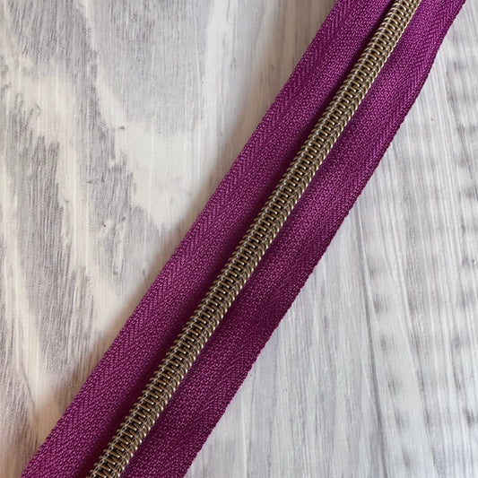 #5 muted purple and antique bronze