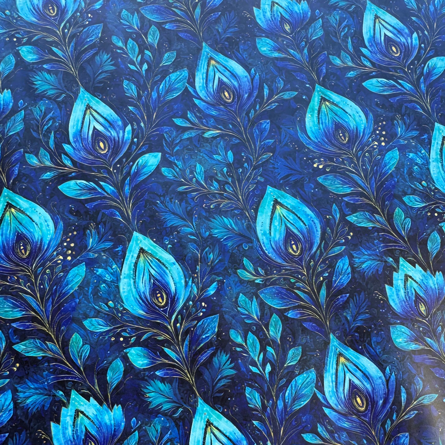 bright blue petals Faux Leather / vinyl