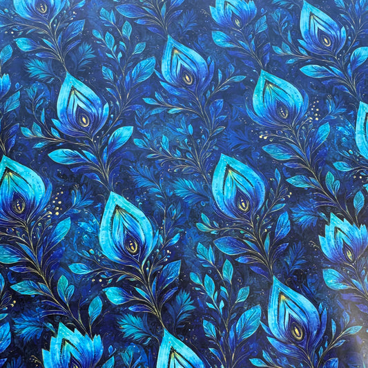 bright blue petals Faux Leather / vinyl