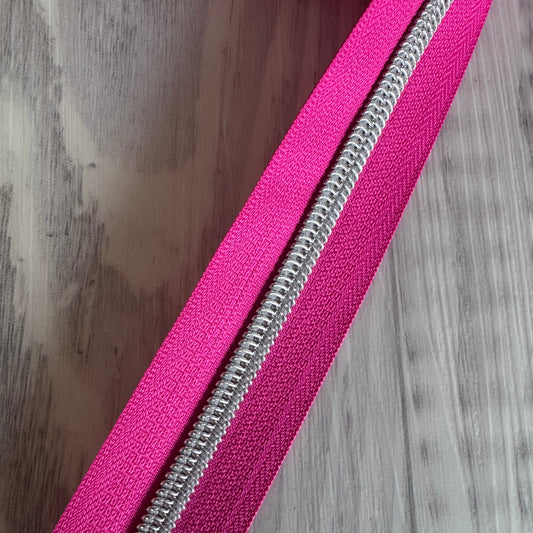 #5 bright pink and siler teeth