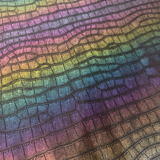 Croc texture frosted ombre purple tones