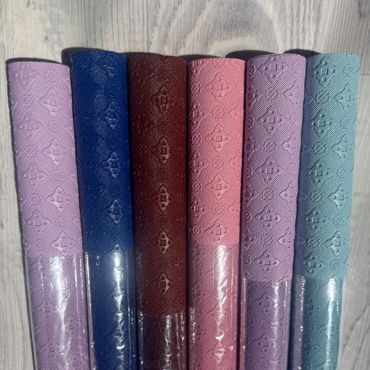 Embossed pastels Faux Leather various colours