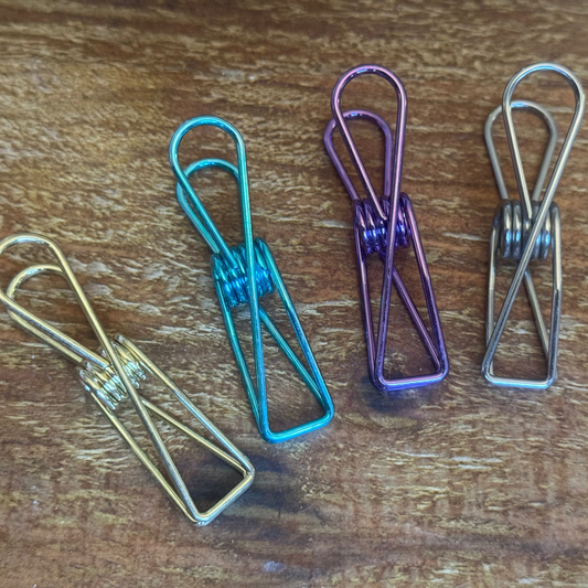 metal clips mixed colours x 12 pack