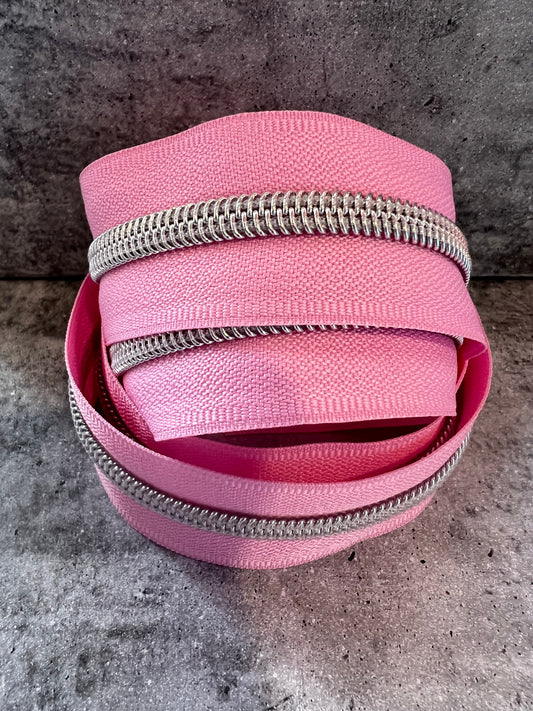 #5 zipper tape Soft Pink 1m, 3m and 5m lengths