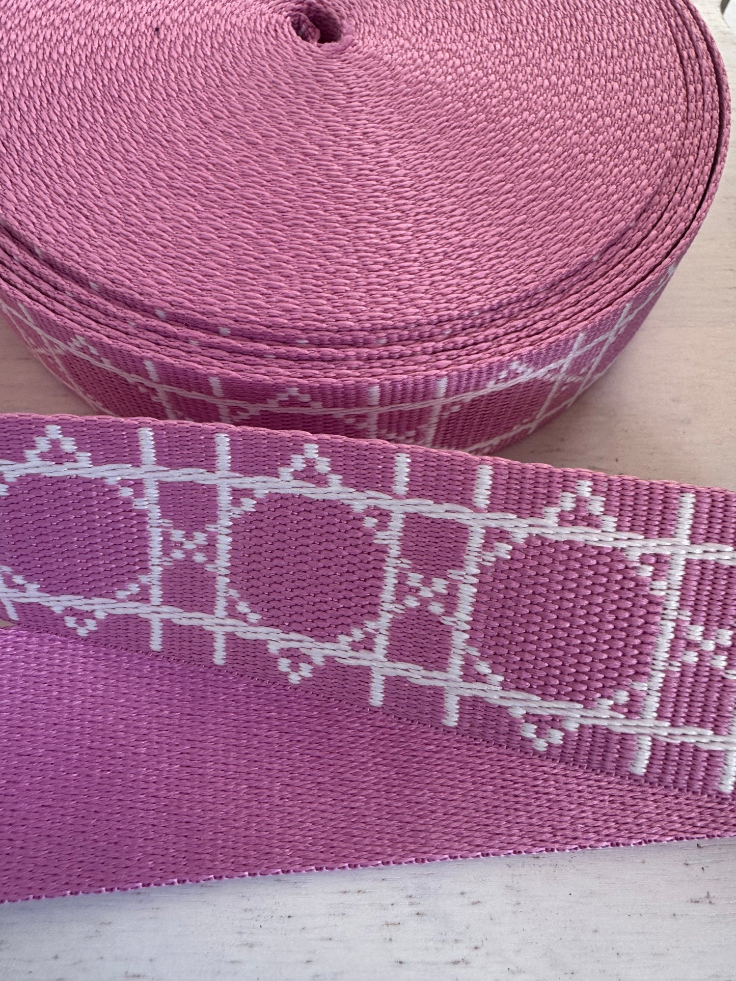 38mm Polycotton Webbing Classic pattern various colours