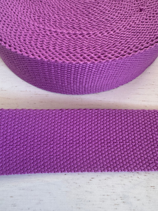 38mm Polycotton Webbing in plain colours 3m bundles