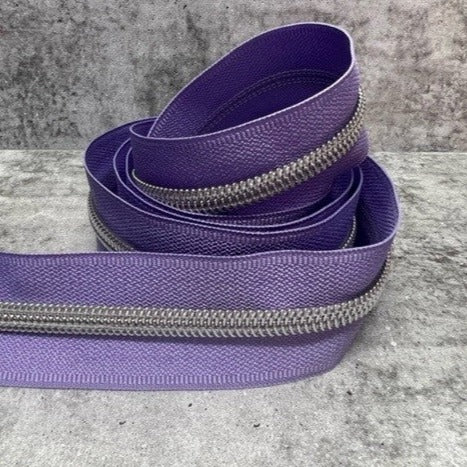 #5 zipper tape Lilac  1, 3, 5and 10 metre bundles available