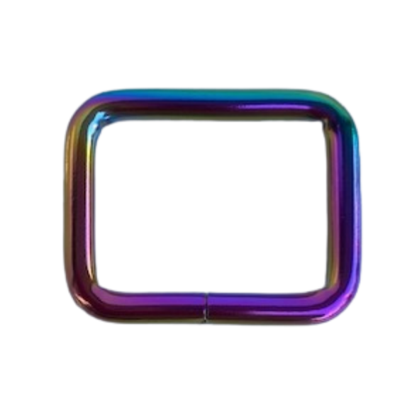 Bag Making rectangle rings 25mm Rainbow